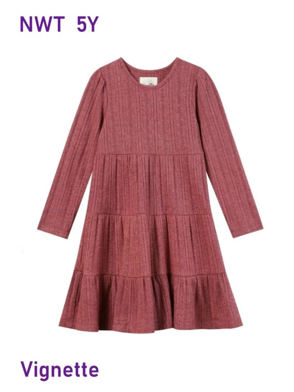 Vignette Cranberry Long Sleeve Jersey Dress size 5Y